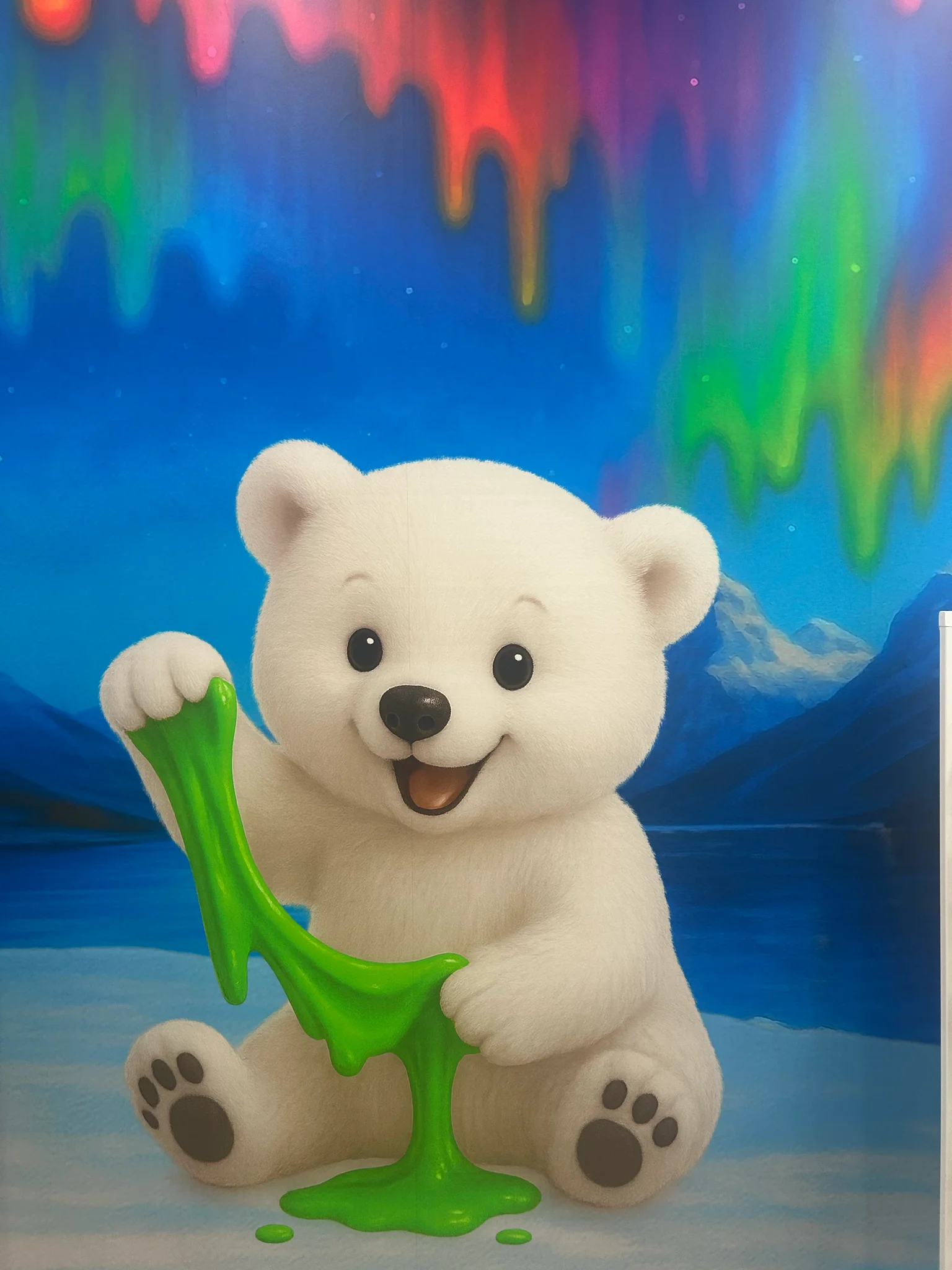 baby polar bear with slime